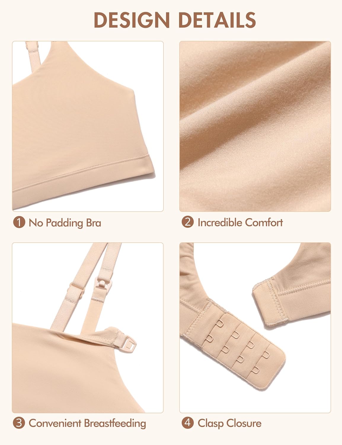 Women'S Inbarely Nursing Bra Seamless Wireless Nursing Bras Unlined Maternity Bralettes for Breastfeeding