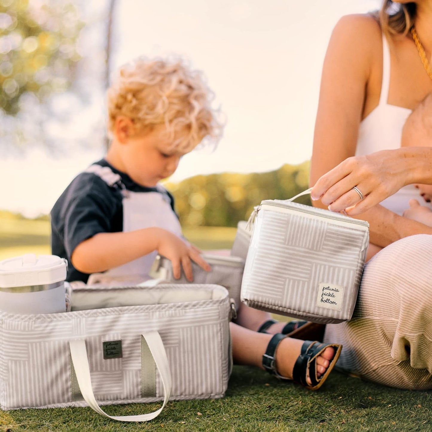 Inter-Mix Deluxe Kit | Baby Diaper Caddy Organizer | Keep Everything Organized in Diaper Bag, Stroller, or Nursery - Checker Stitch