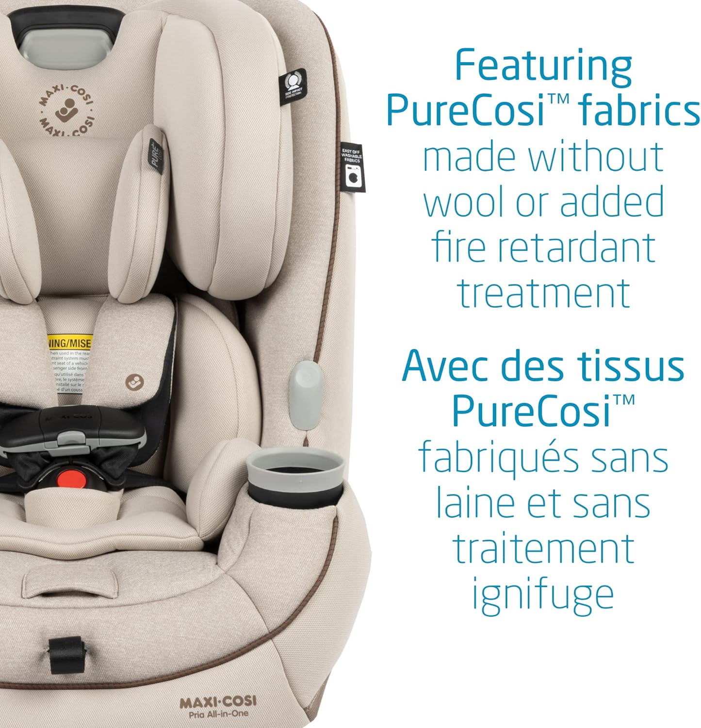 Maxi Cosi Pria All-In-One Car Seat, 3In1, Convertible from Infant to Toddler, Rear and Forward Facing, Booster Mode, Washable Seat Cover, Desert Wonder