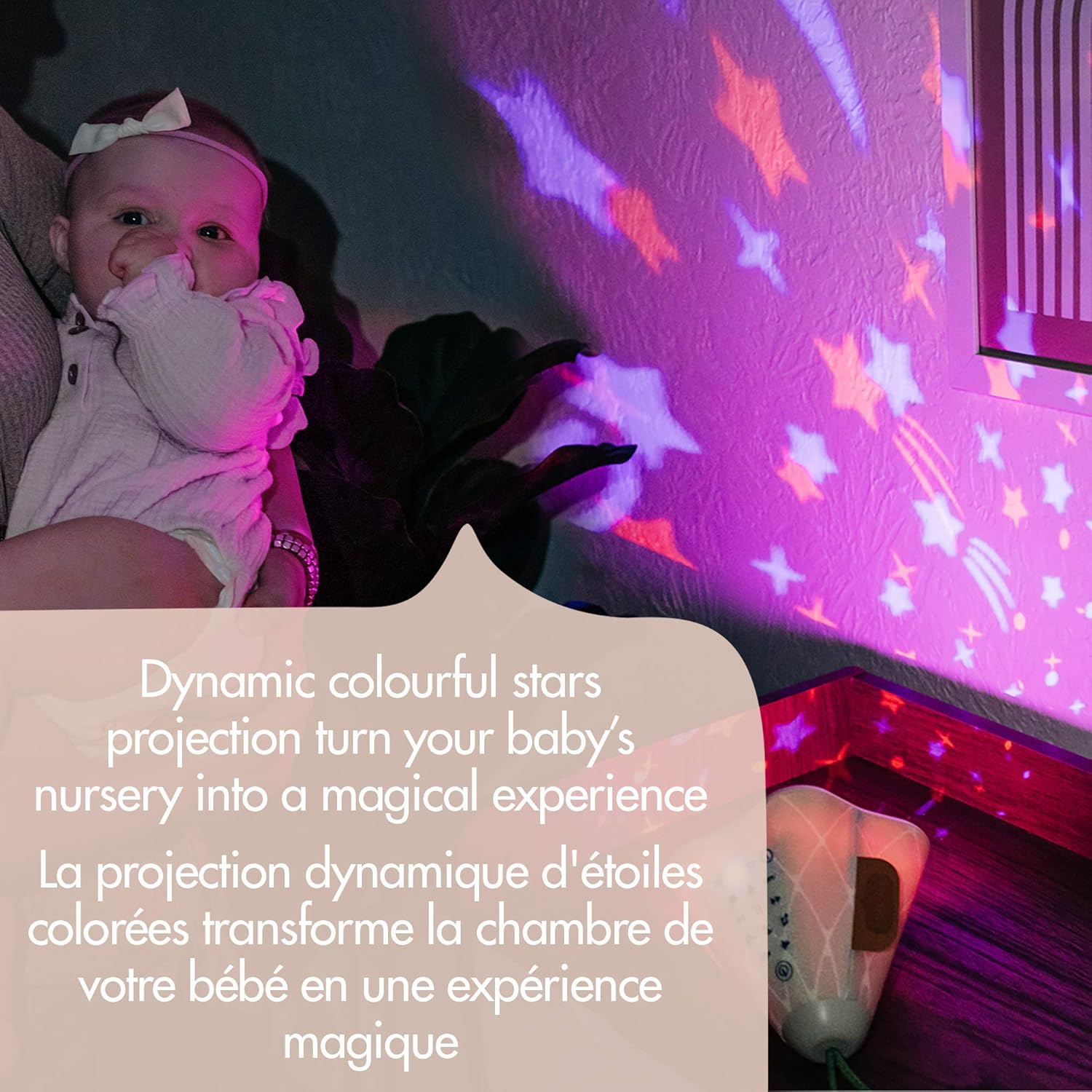 Boho Chic Tiny Dreamer 3-In-1 Musical Projector, Soft Beige