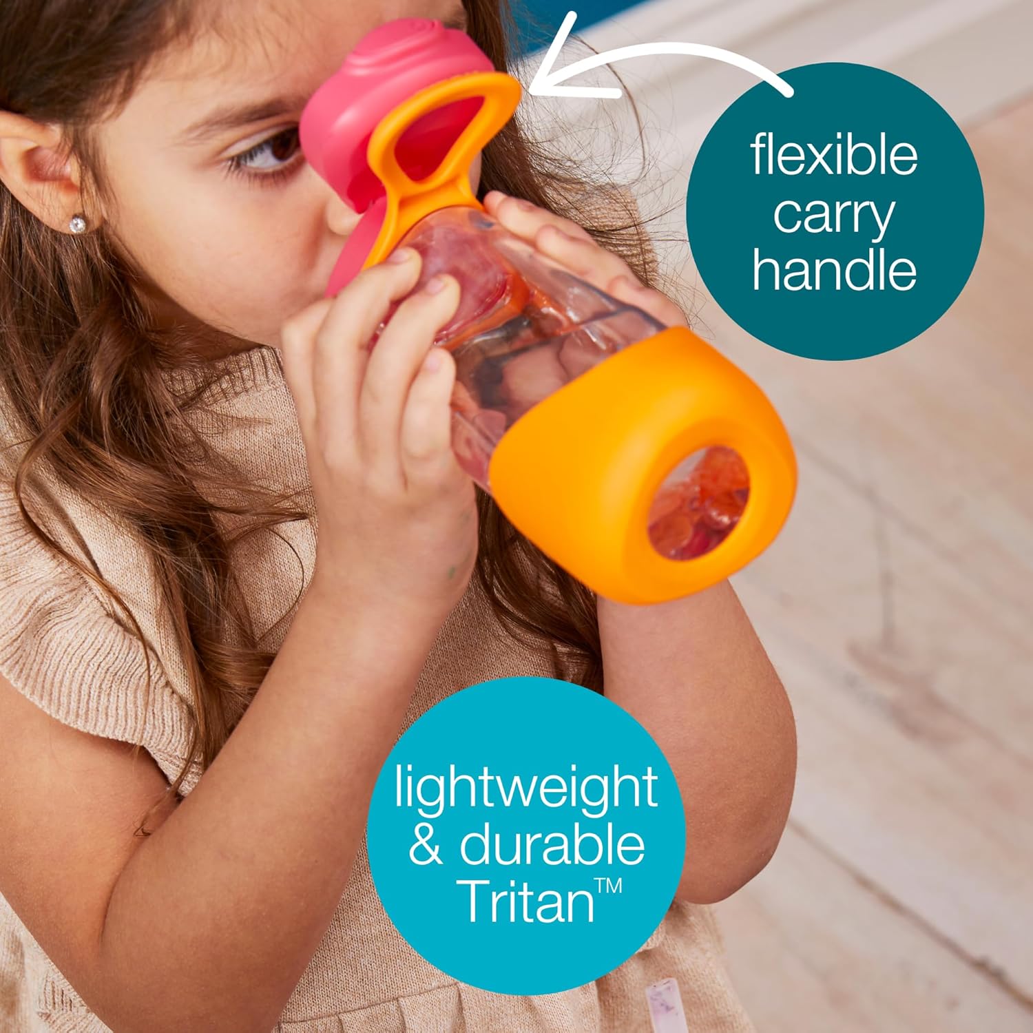 20 Oz Sport Spout Bottle: Kids Water Bottle with Spout and Lid for School, Sports, Travel, Daycare. Spill Proof & Leak Proof. Easy Grip Triangle Shape, Durable Tritan. BPA Free, Dishwasher Safe