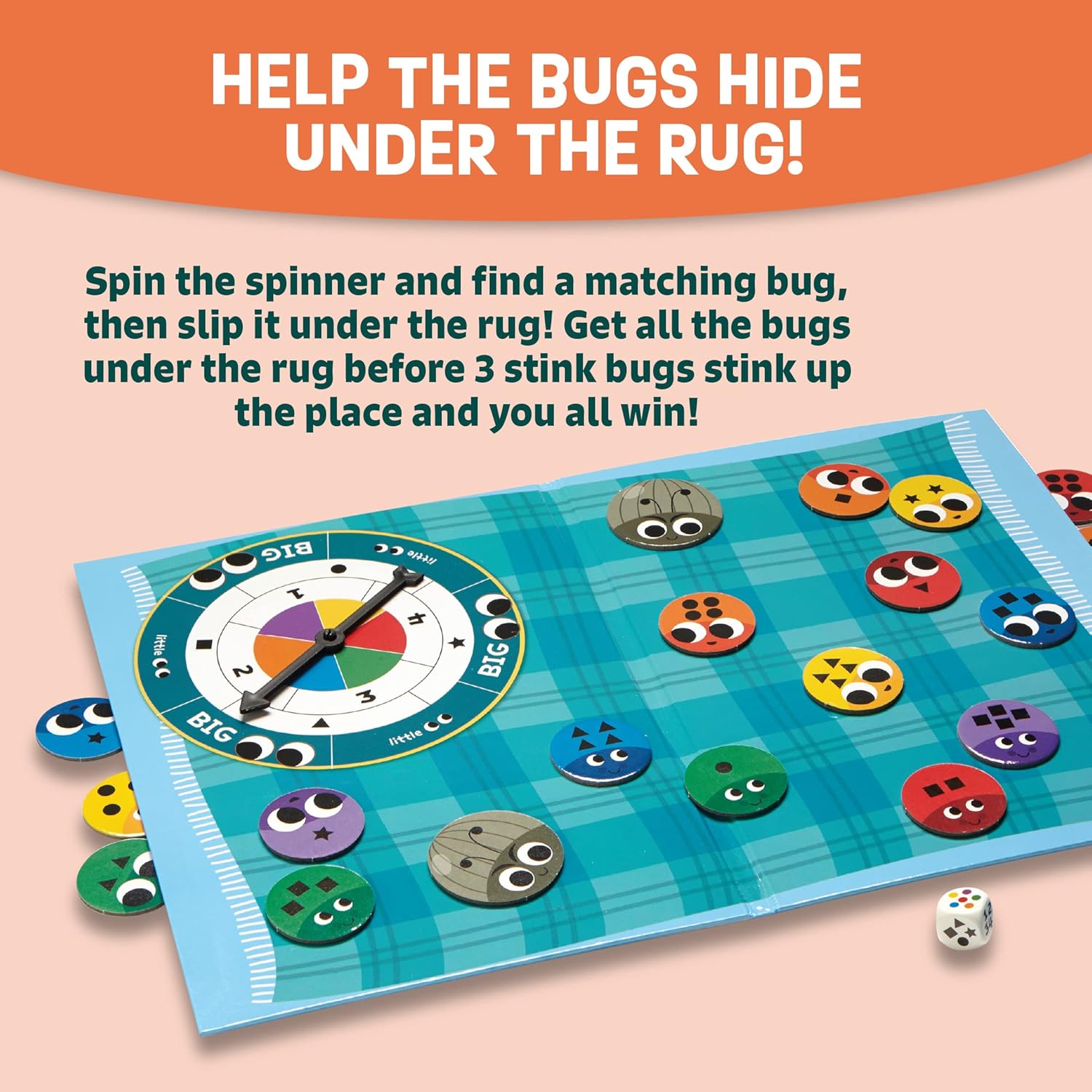 Snug as a Bug in a Rug Award Winning Cooperative Preschool Skills Builder Game for 2 to 4 Kids Ages 3+