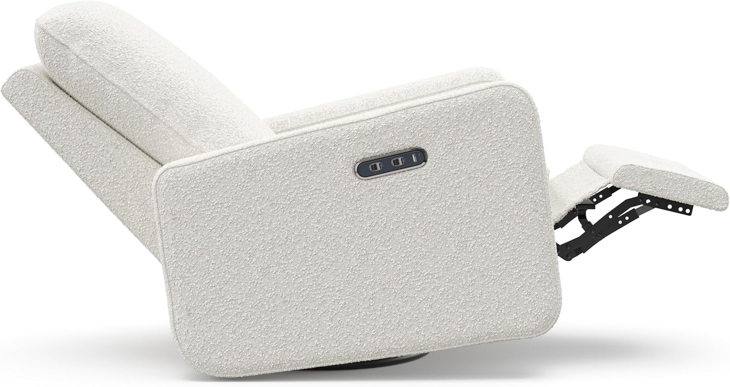 Teddi Power Recliner Swivel Glider (Ivory Boucle) – GREENGUARD Gold Certified, Certipur-Us Certified Foam, Electronic Power Recline, USB-A & USB-C Charger, Premium Cushioning & Comfort