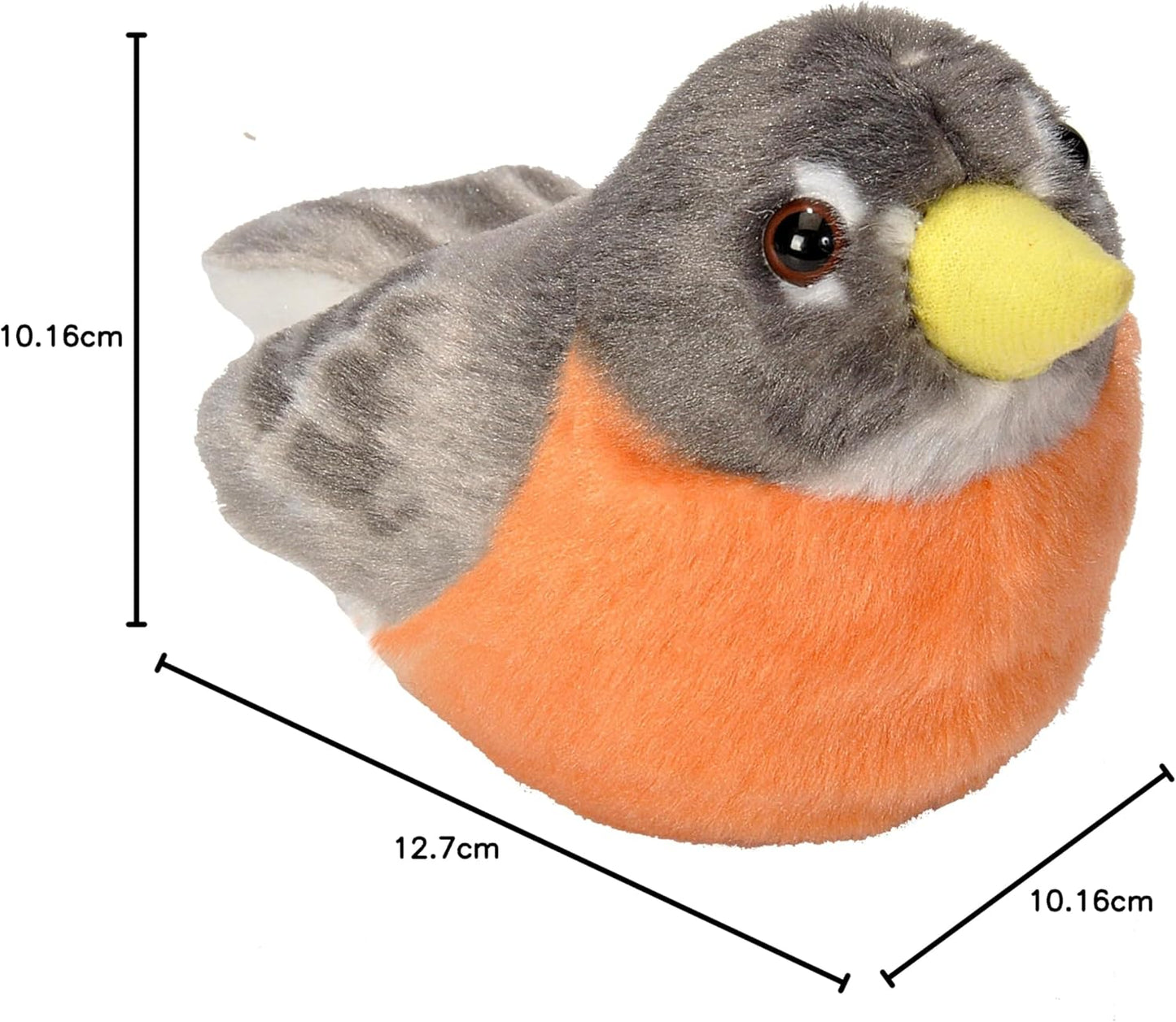 18222 Audubon Birds American Robin Plush Authentic Bird Sound, Stuffed Animal, Bird Toys for Kids, American Robin