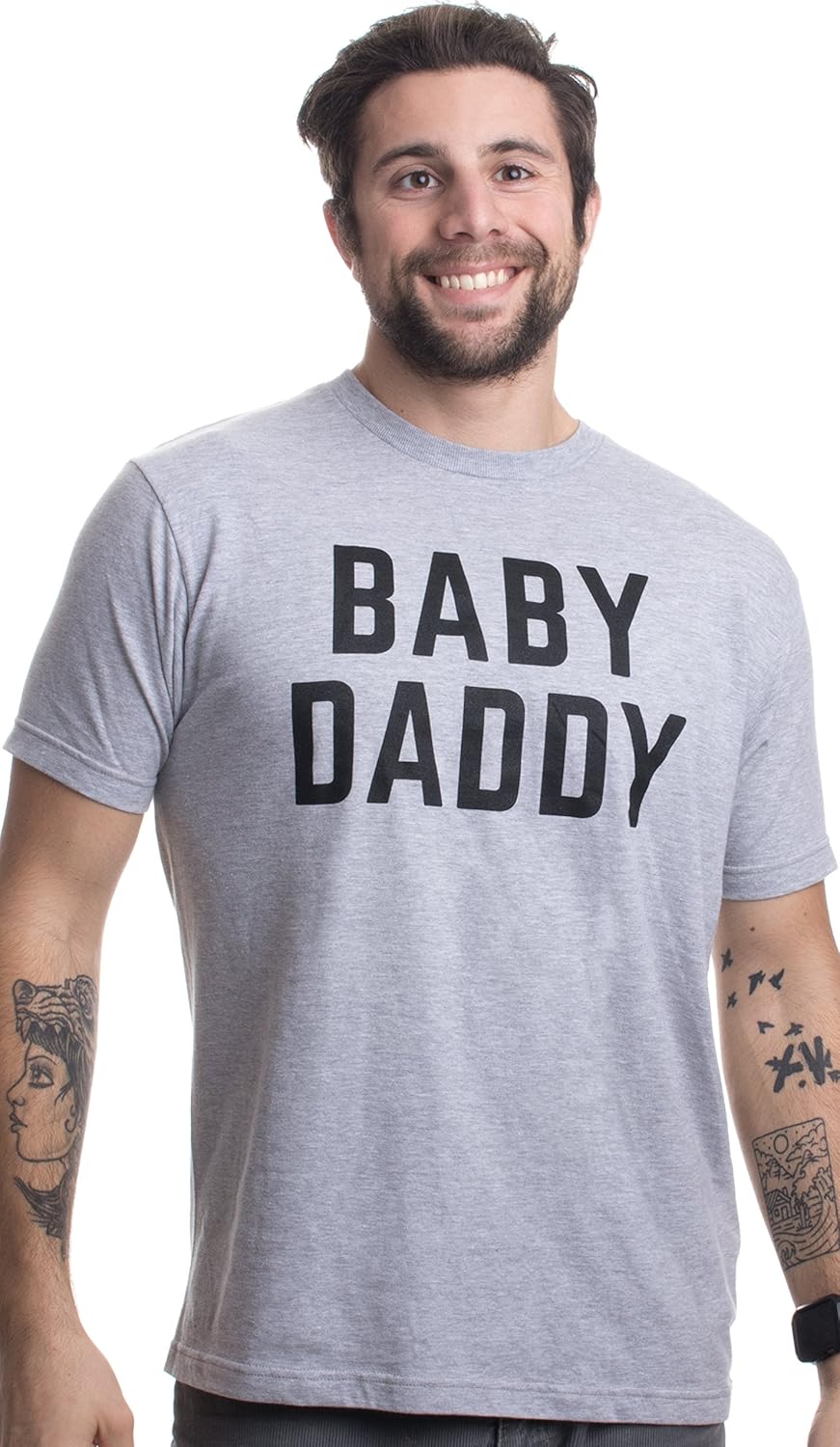 Baby Daddy | Funny New Father, Father'S Day Dad Gift Humor Unisex T-Shirt-Adult,L Grey