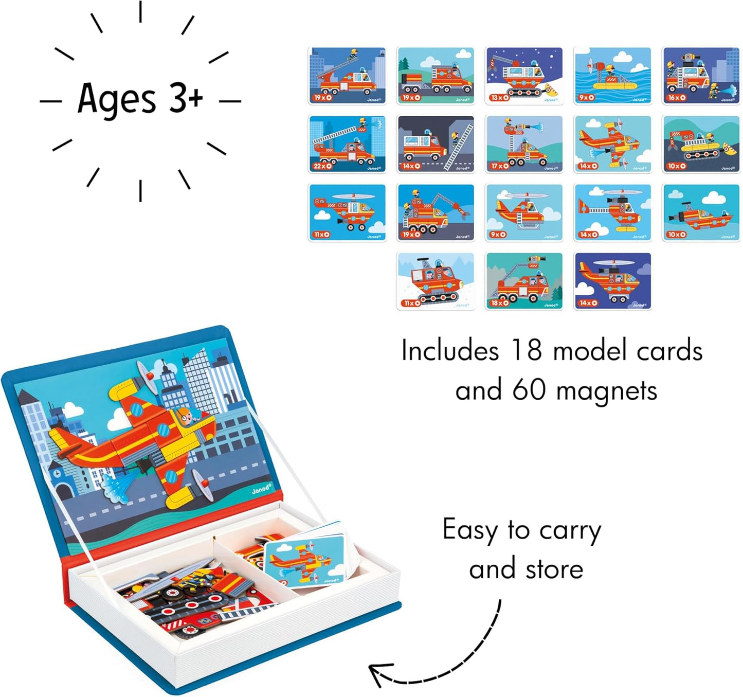- Magneti’Book Firefighters - Educational Magnetic Games - Toy for Kids Toddler Children - Imagination and Creativity Game - Fine Motor Skills Toy - 3 to 8 Years - J02583