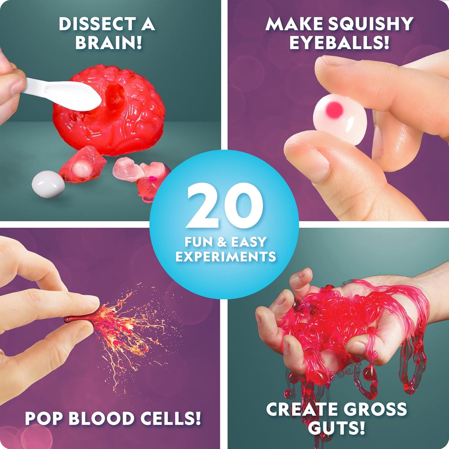National Geographic Gross Chemistry Set - 20 Gross Science Experiments for Kids, Dissect a Brain, Burst Blood Cells, and More, Great STEM Science Kit for Kids
