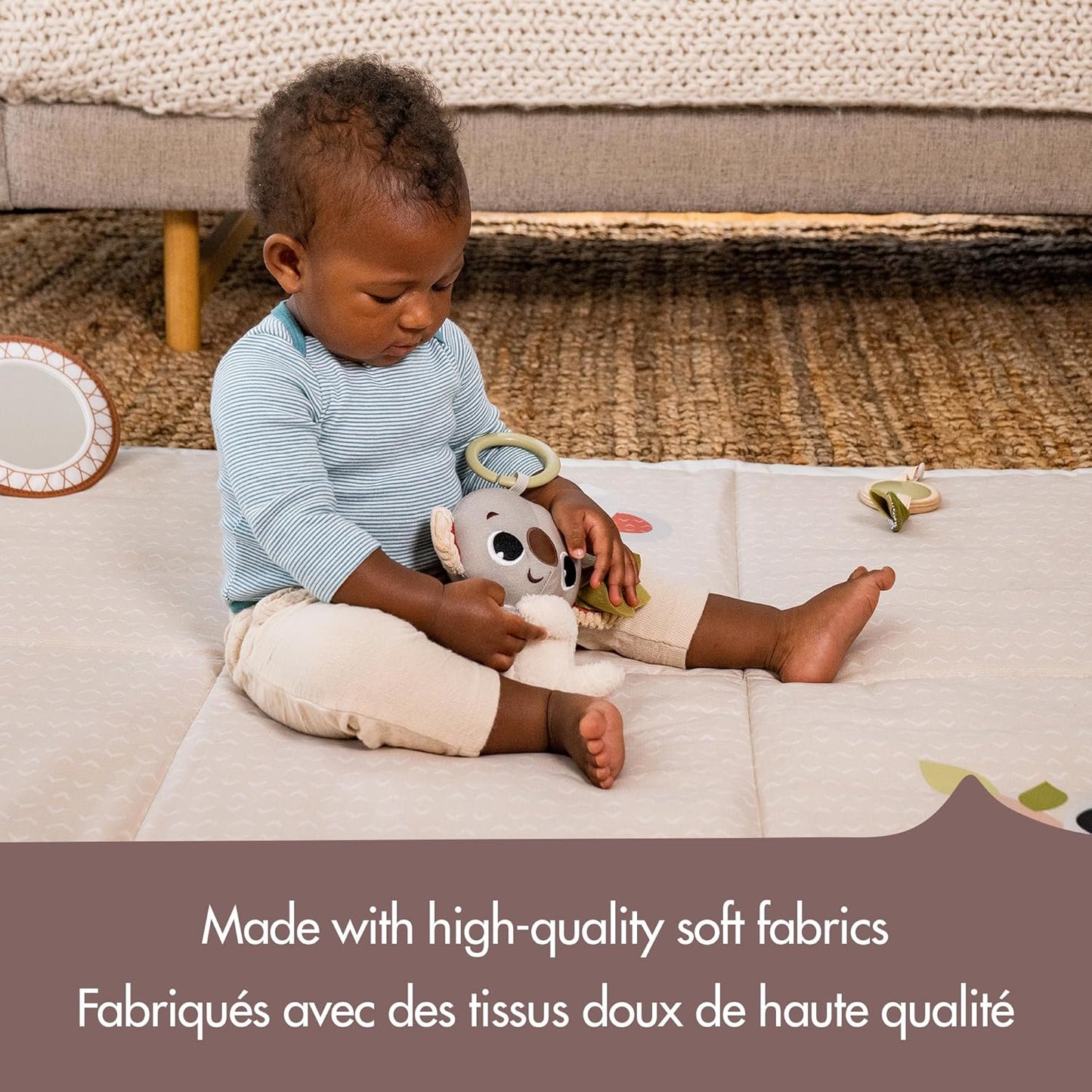 Boho Chic Koala Rattle – EARTHY DESIGN Plush Baby Toy with UNIVERSAL CLIP for Strollers, Bassinets, and Cribs, Encourages Exploration and Cognitive Development, for 0M+