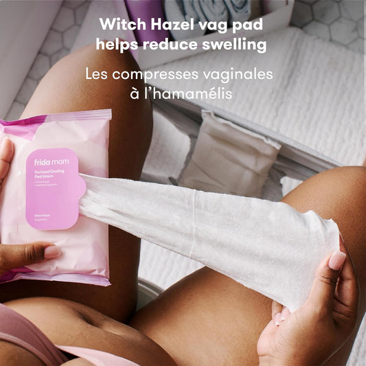 Witch Hazel Perineal Cooling Pad Liners for Postpartum Care, Hospital Bag Essentials for Pain Relief after Birth, Full-Length Medicated Cooling Pad Liners (24Ct)