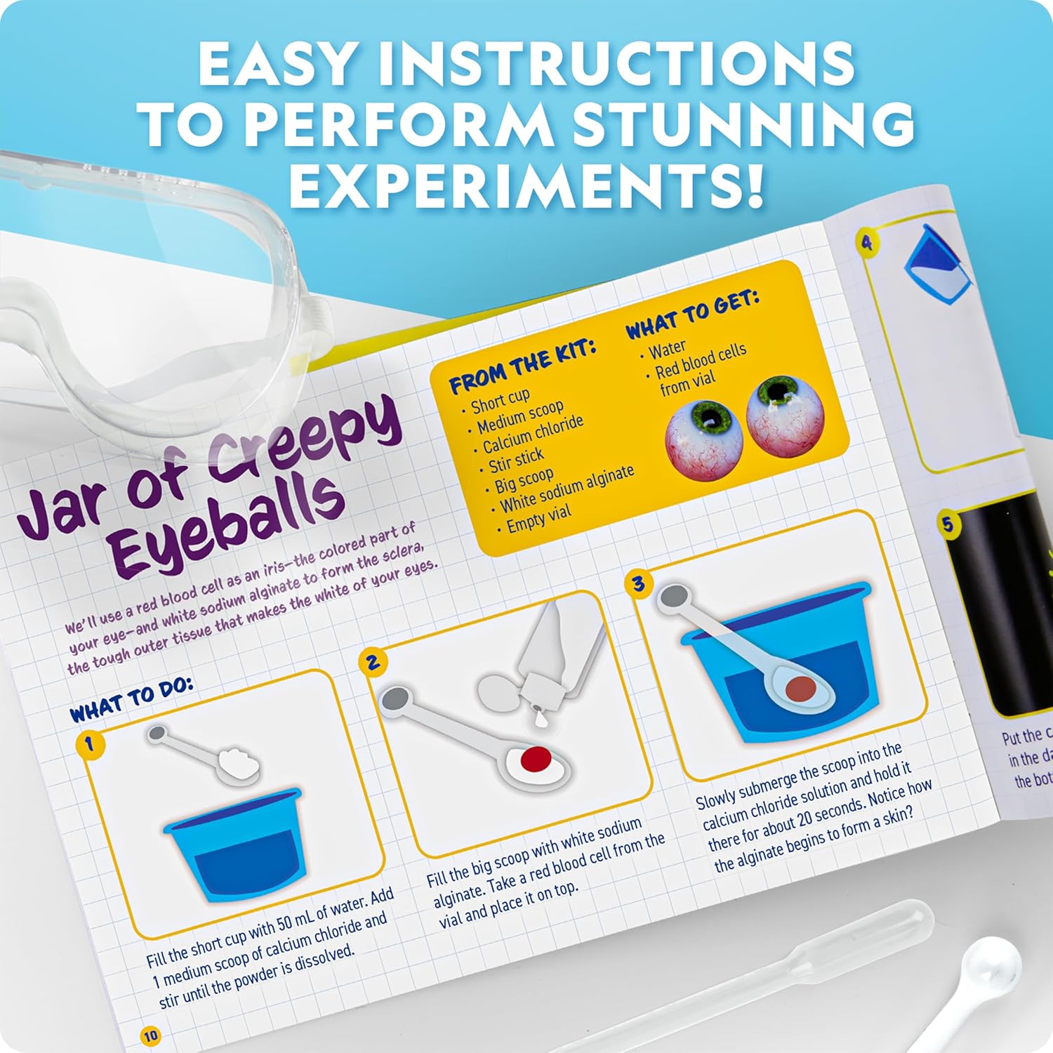 National Geographic Gross Chemistry Set - 20 Gross Science Experiments for Kids, Dissect a Brain, Burst Blood Cells, and More, Great STEM Science Kit for Kids