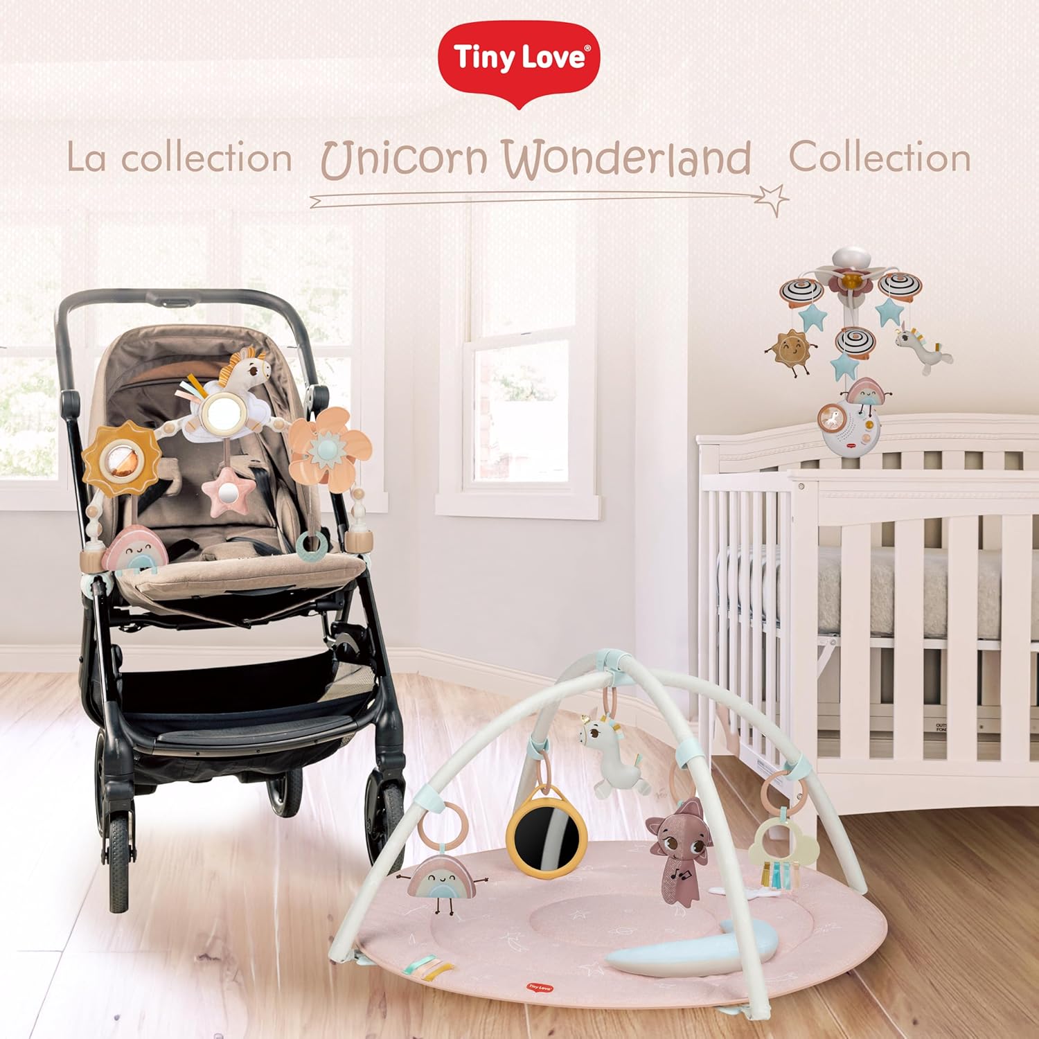 Unicorn Wonderlands Classic Mobile – Baby Mobile with 20 Minutes of Music, Calming Nightlight, Removable Music Box, Plush Dolls for Newborns & Toddlers (0+ Months)
