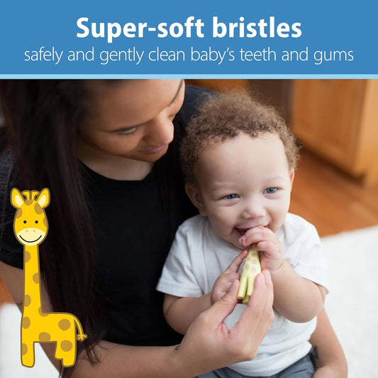 Infant-To-Toddler Training Toothbrush, Soft for Baby'S First Teeth, Giraffe, BPA Free, 0-3 Years