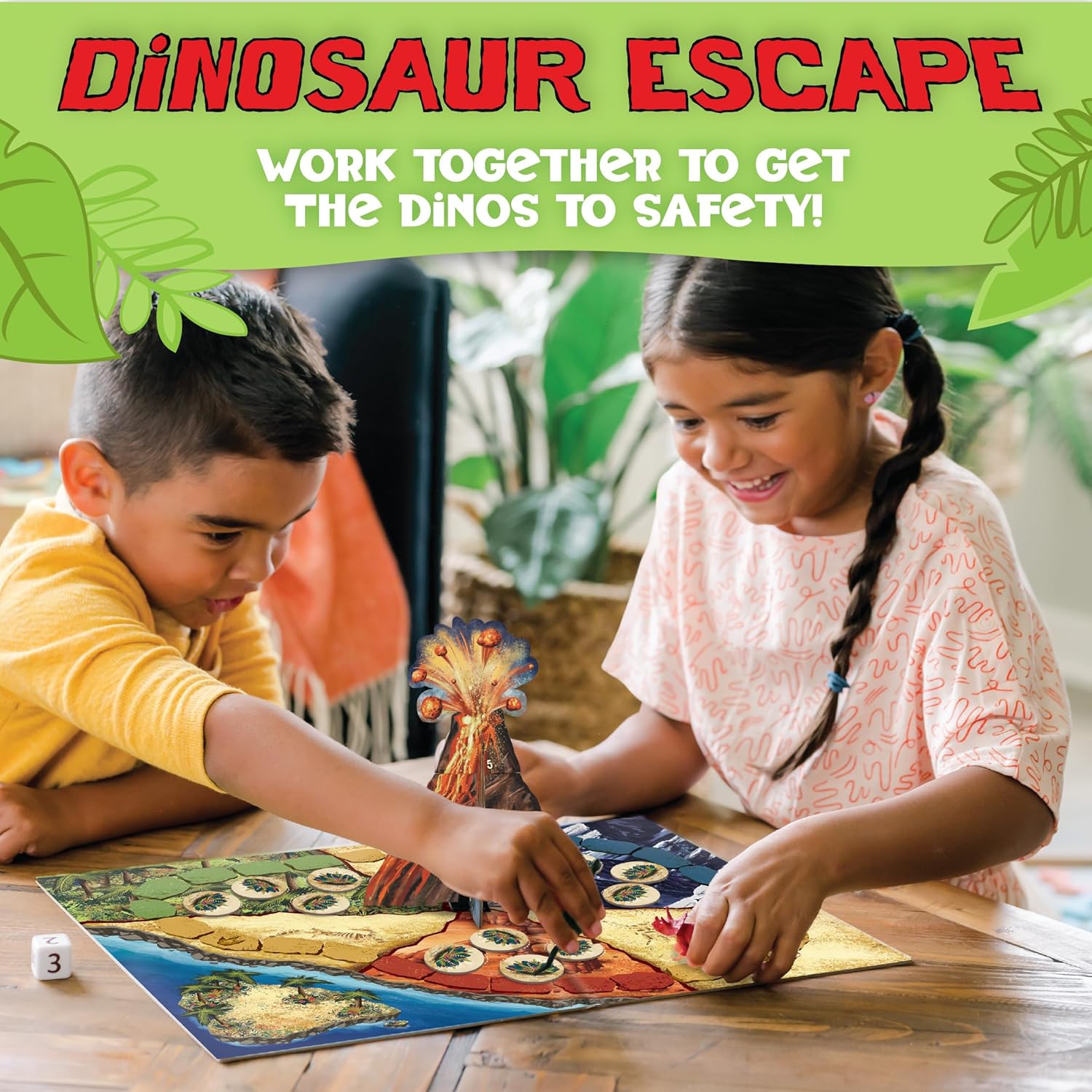 Dinosaur Escape Award Winning Cooperative Memory Game of Logic and Luck for 2 to 4 Kids Ages 4+