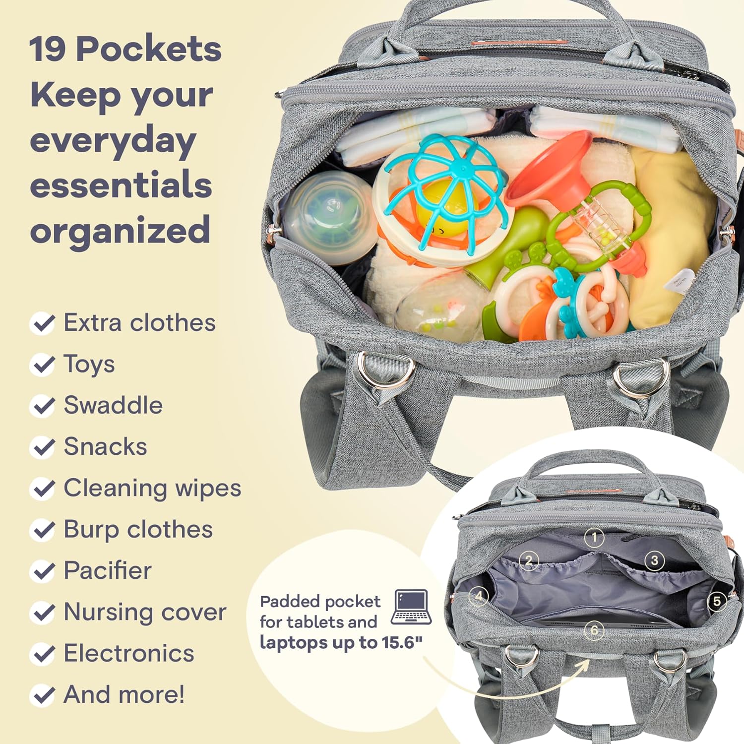 Diaper Bag Backpack  Large Multifunction Travel Back Pack Maternity Baby Nappy Changing Bags