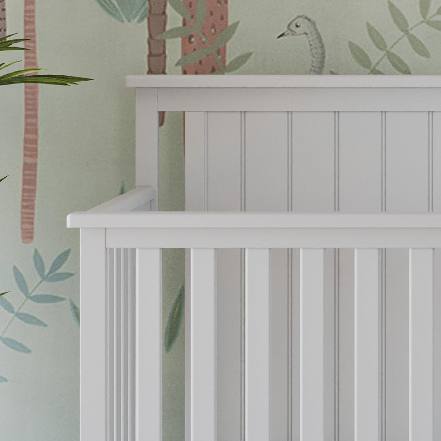 Cottage Flat Top 4 in 1 Convertible Crib, Converts from Crib to Toddler Bed, Daybed and Full-Sized Bed, Fits Standard Crib Mattress (Matte White)