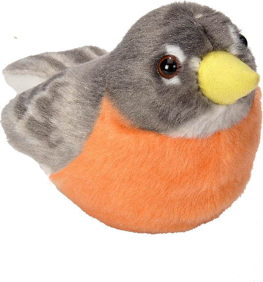 18222 Audubon Birds American Robin Plush Authentic Bird Sound, Stuffed Animal, Bird Toys for Kids, American Robin
