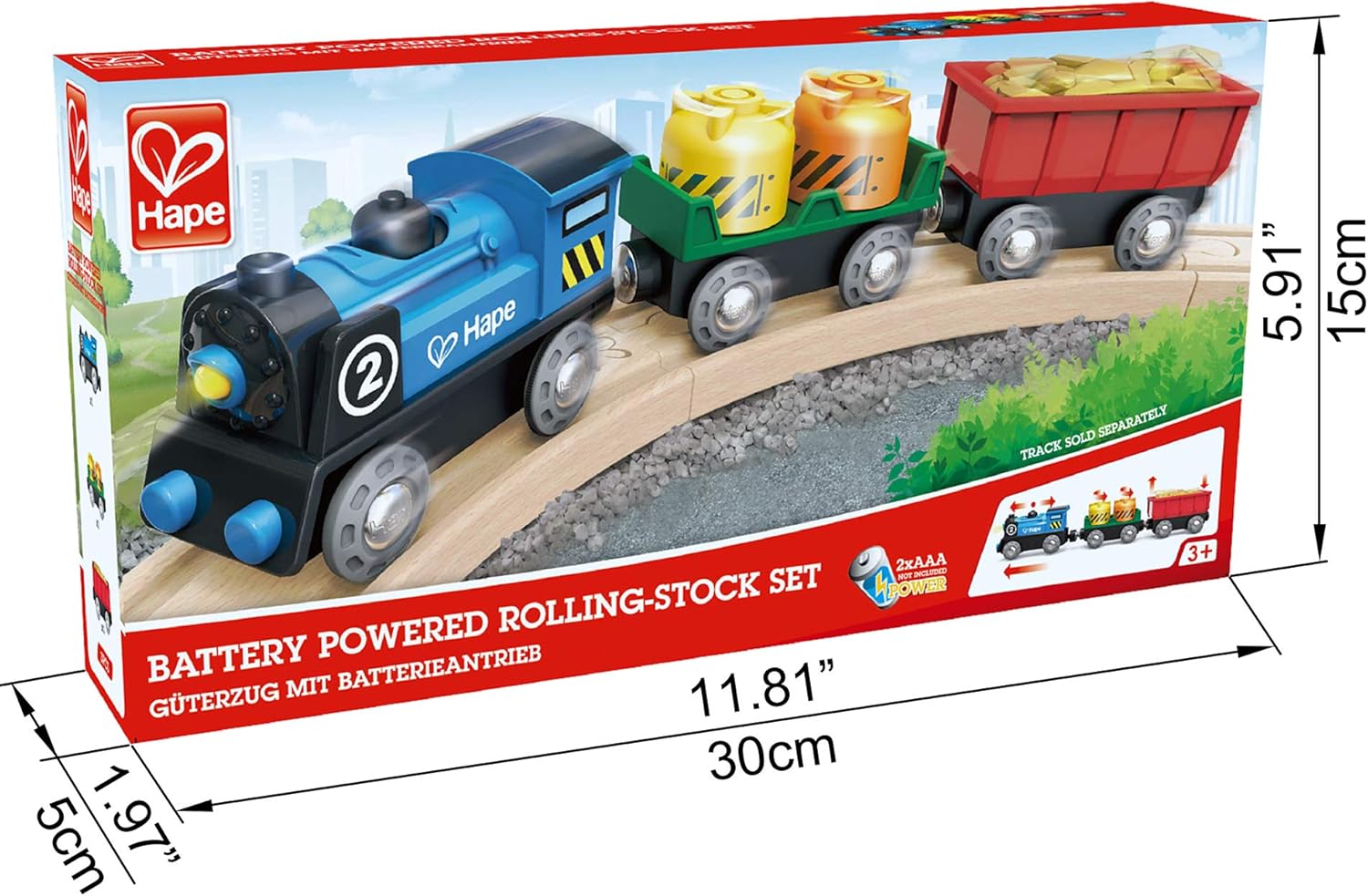 E3721 Kids Wooden Railway on the Go Engine Set Toy
