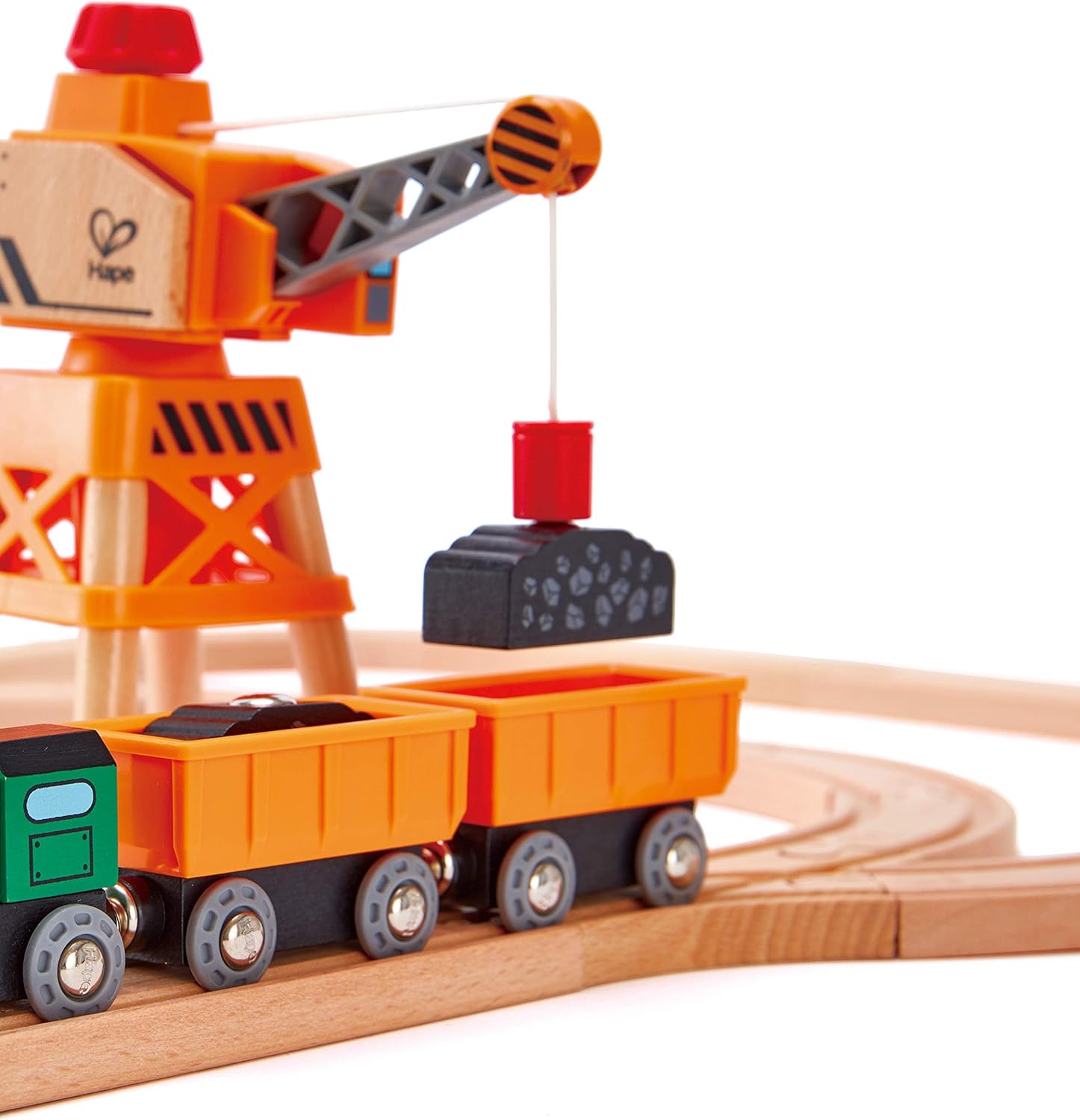 E3719 Kids Wooden Railway Passenger Steam Train Toy