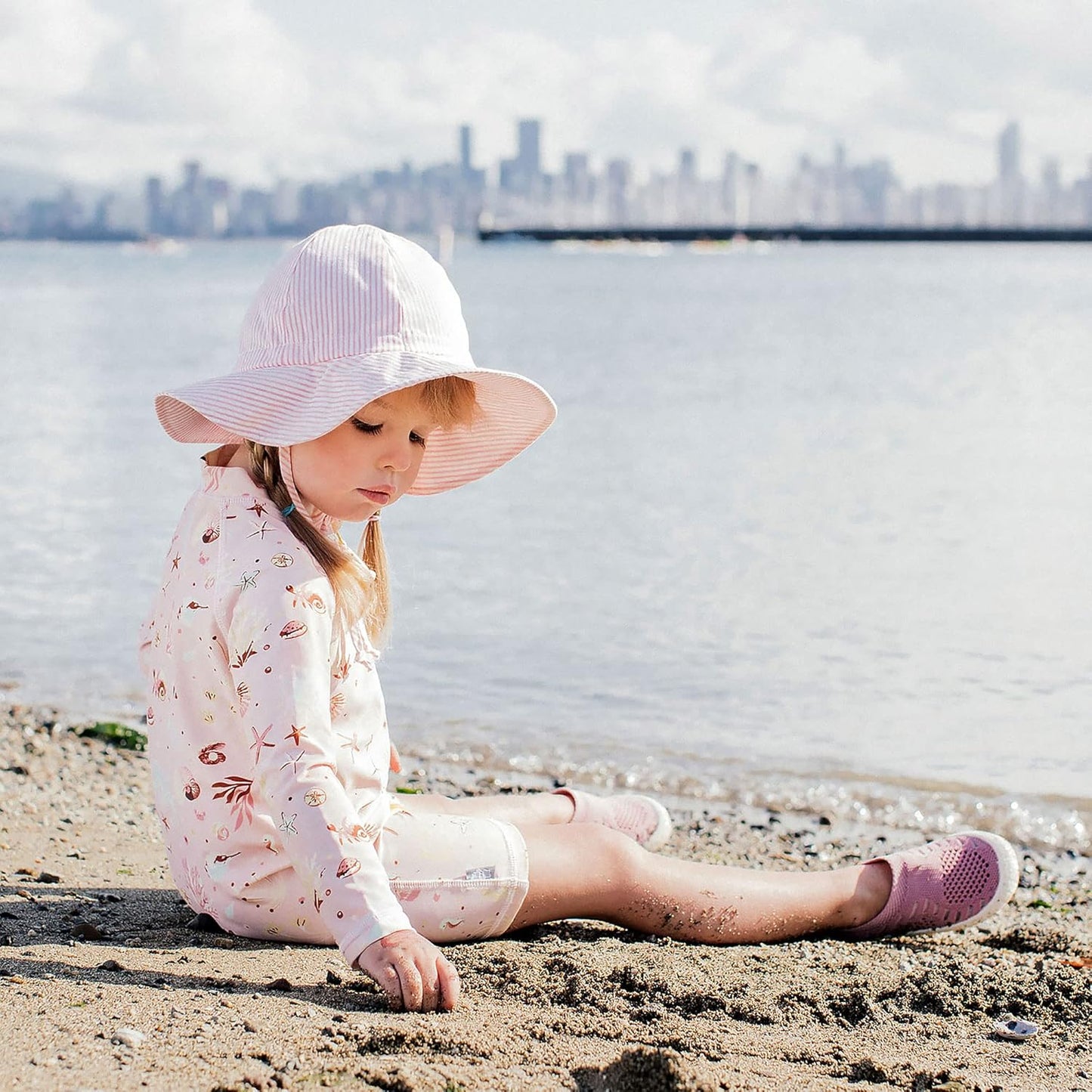 Kids' 50+ UPF Adjustable Sun Hat with Chinstrap for Baby Toddler Girls