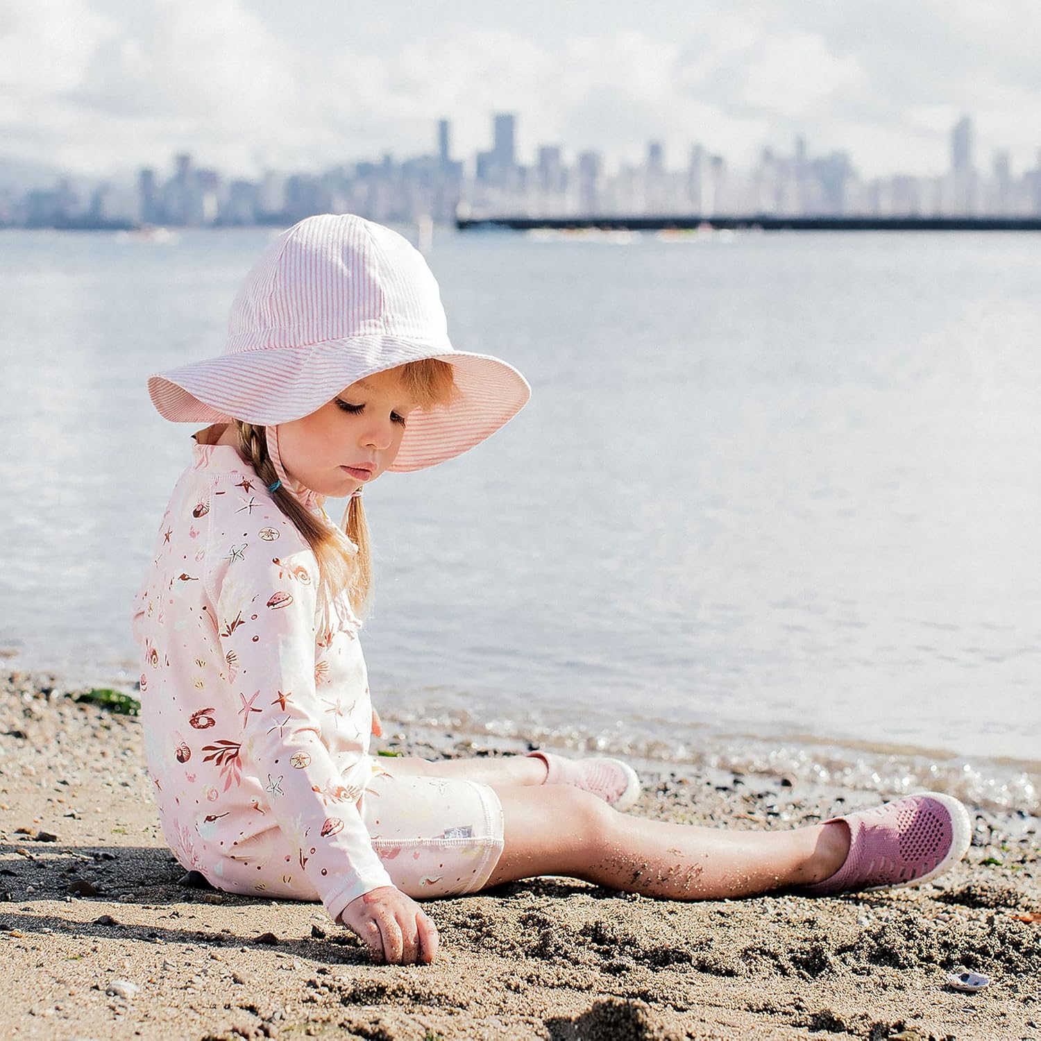 Kids' 50+ UPF Adjustable Sun Hat with Chinstrap for Baby Toddler Girls