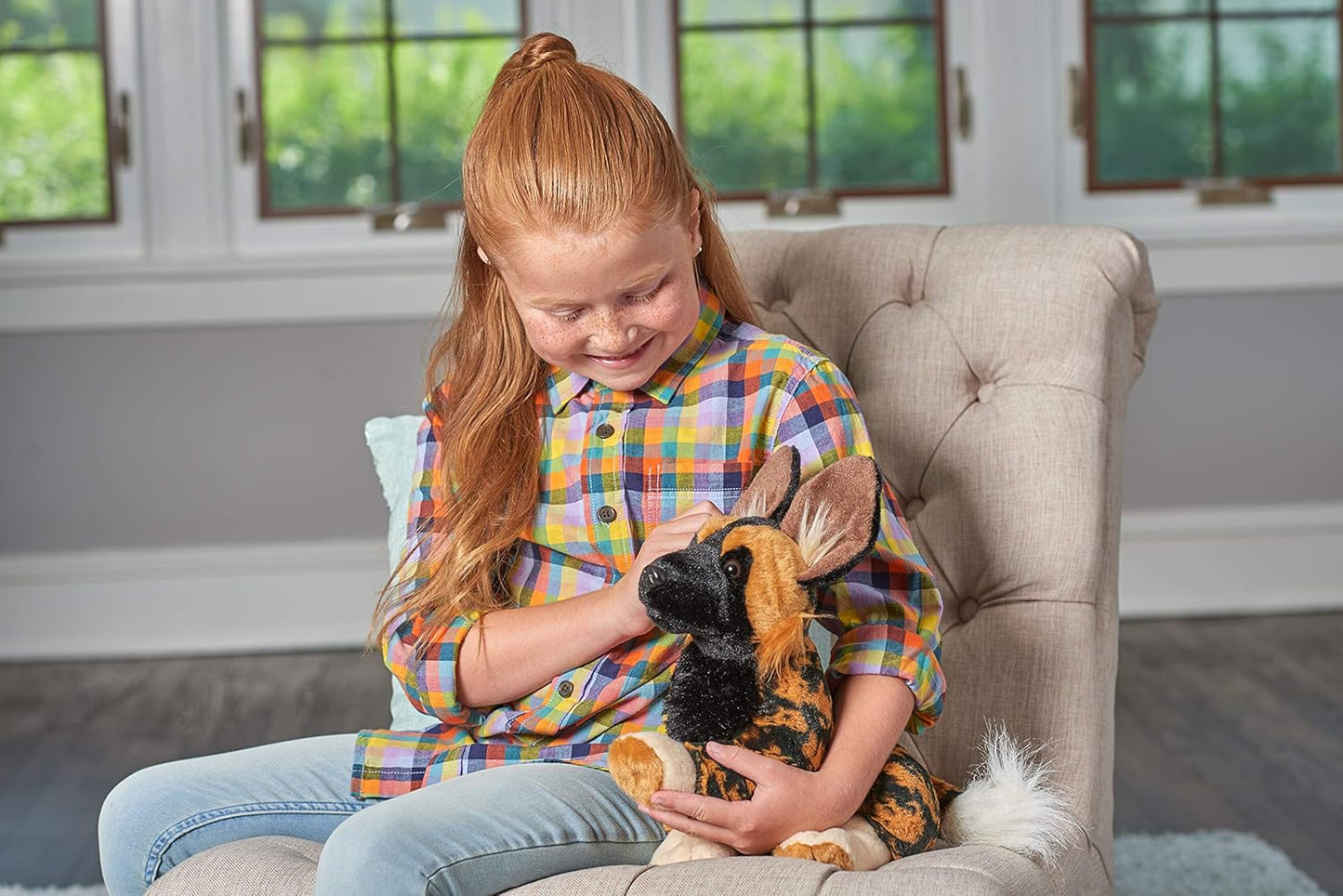 African Wild Dog Plush, Stuffed Animal, Plush Toy, Gifts for Kids, Cuddlekins 12 Inches