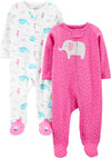 Baby-Girls 2-Pack Cotton Footed Sleep and Play