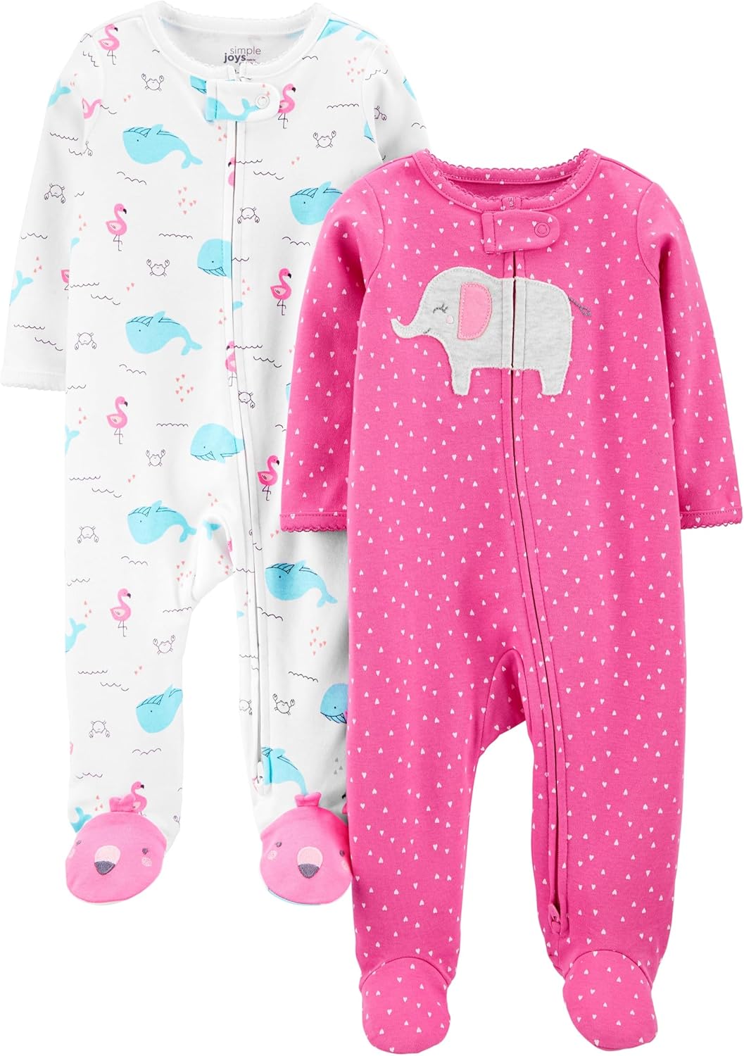 Baby-Girls 2-Pack Cotton Footed Sleep and Play