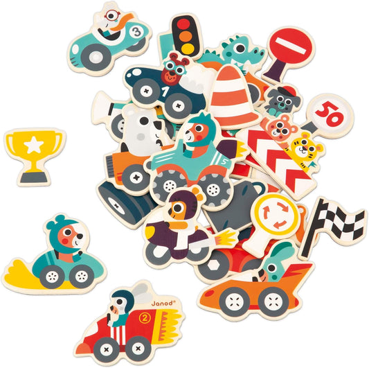 - City Magnets - 24 Wooden Pieces - City FSC - Educational Game Accessories for Board from 24 Months - Multilingual - J09642