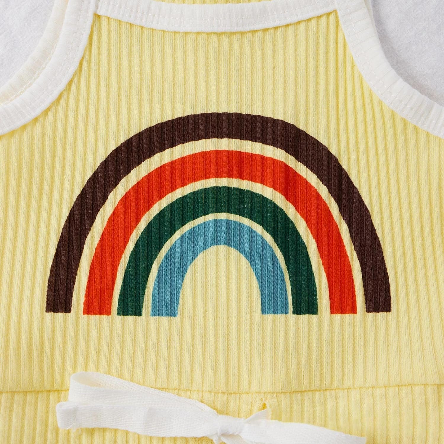Infant Newborn Baby Girl Romper Kids Slips Sleeveless Knit Jumpsuit Cute Rainbow Backless Bodysuit Outfit