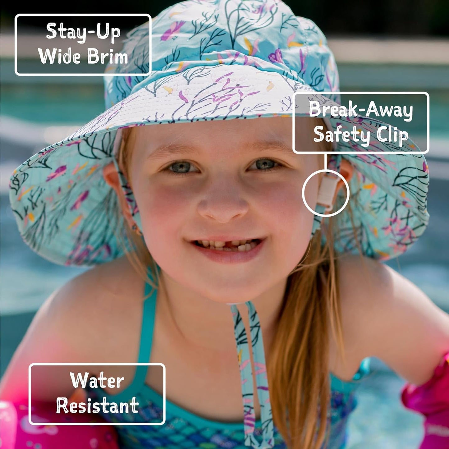 Sun Protection Swim Hat Girl, with Strap