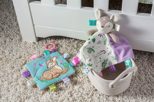 - Baby Infant Toddler - Taggies Crinkle Me - Stroller and Car Seat Toy, Sensory Toy, Crinkle Paper and Squeaker, Flora Fawn