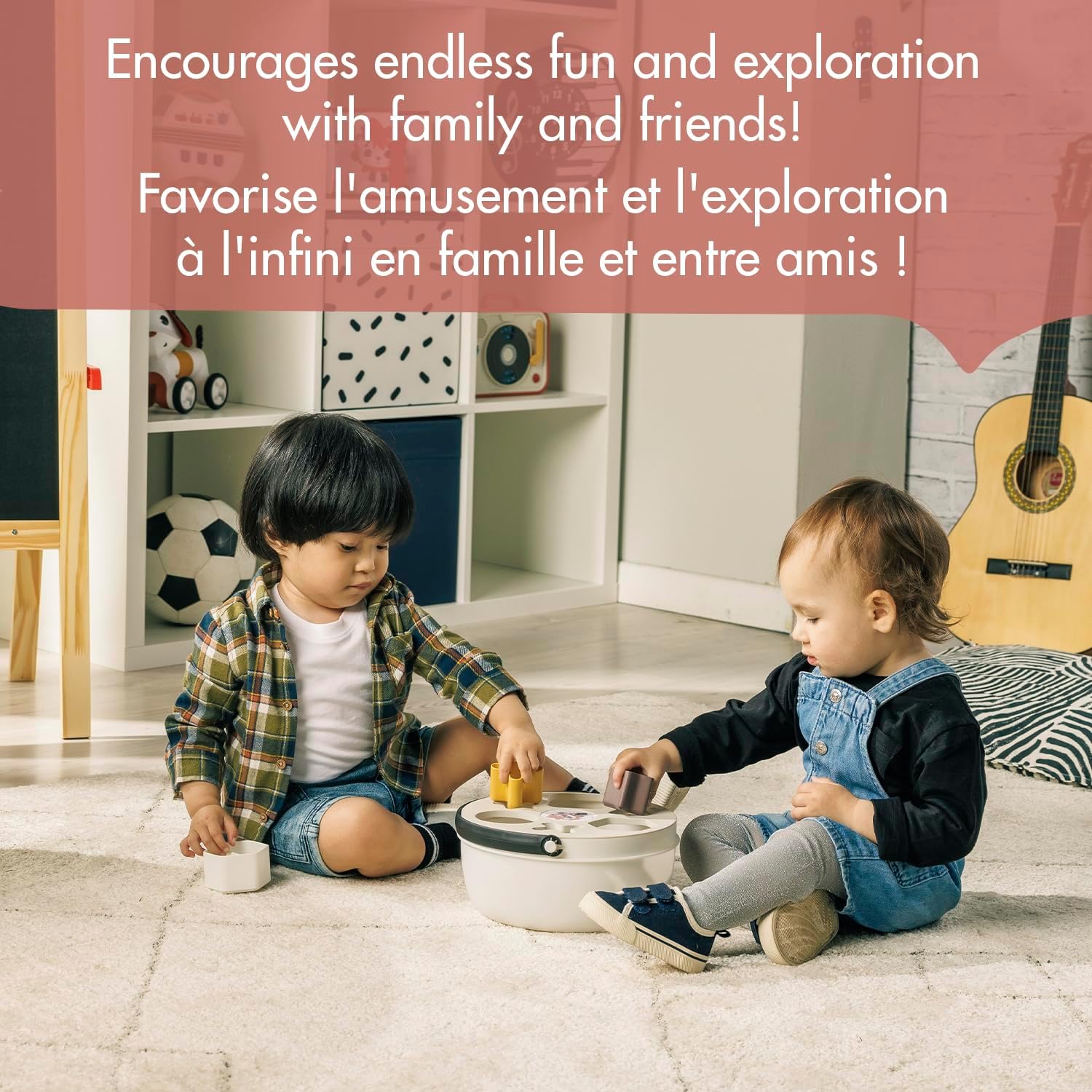 'S Tiny Rockers Shape Sorter – Educational Sorting Toy for Toddlers with 6 Blocks & Bucket for Babies, Infants, and Toddlers 9+ Months