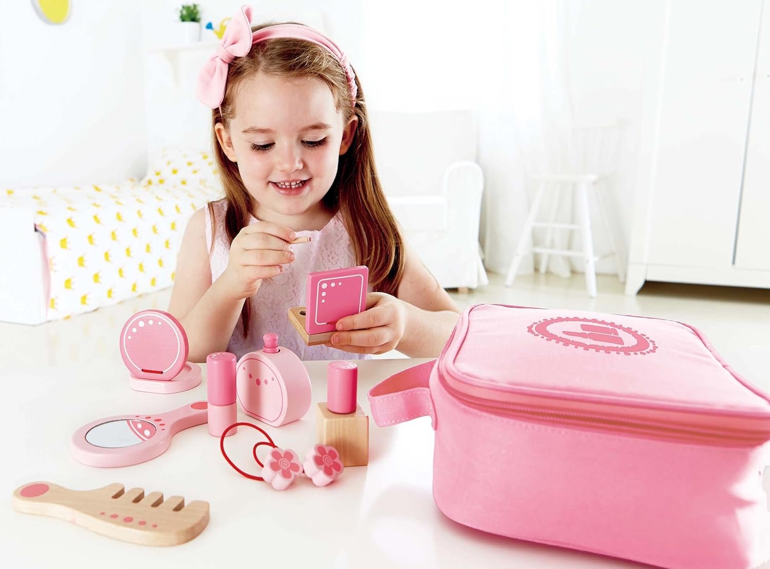 - Beauty Belongings Wooden Toy Cosmetics Set