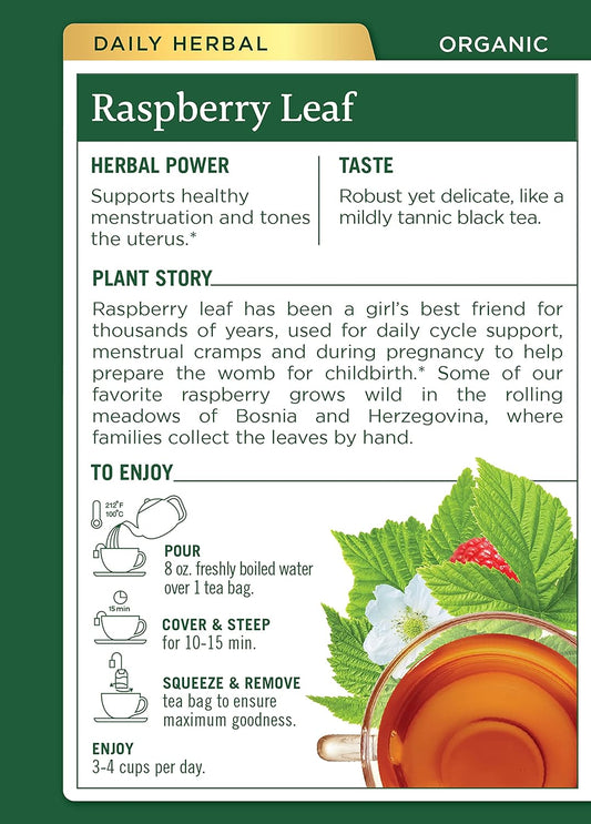 Organic Raspberry Leaf Herbal Tea - 16 Tea Bags