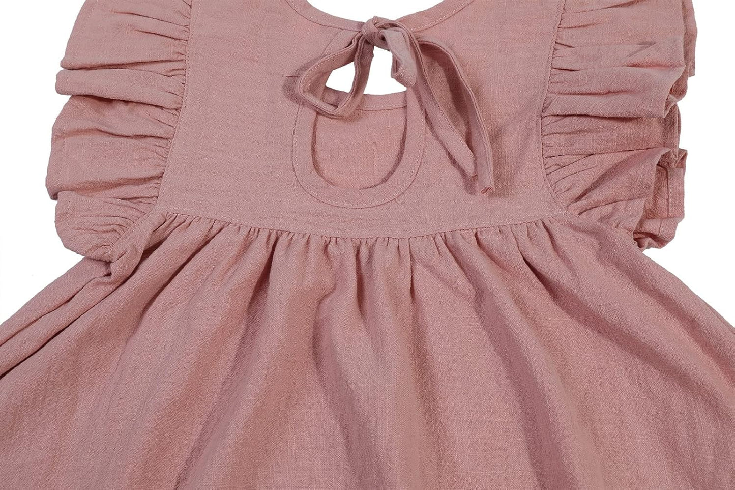 Toddler Baby Girls Dresses Cotton Linen Dress Princess Ruffle Sleeveless Sundress Casual Vacation Dress