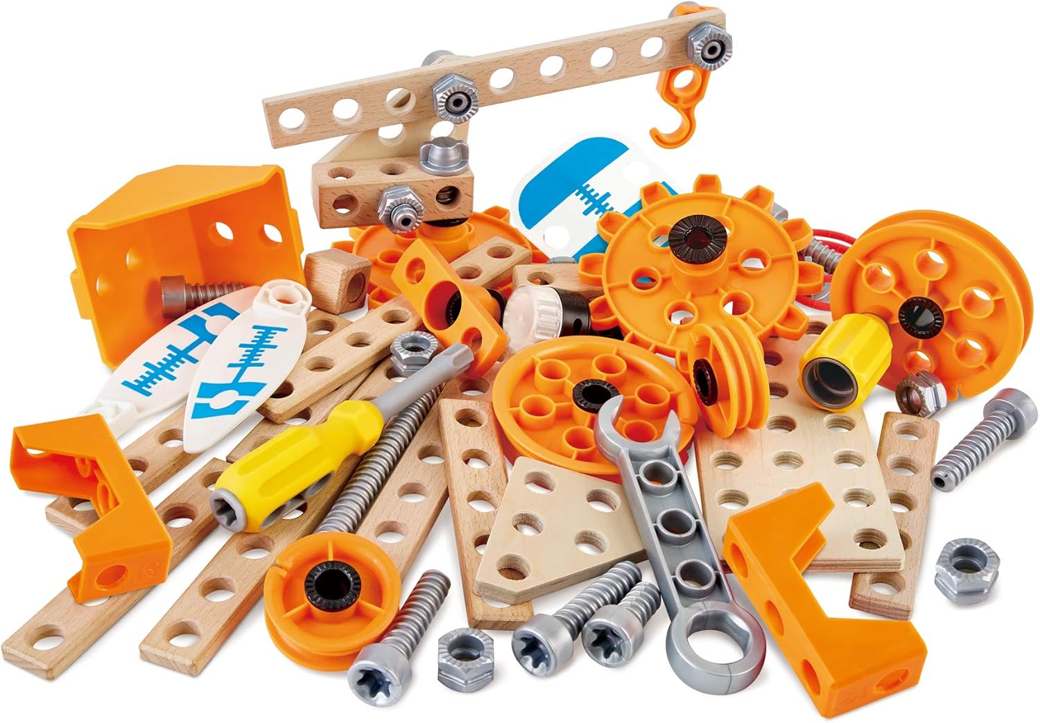 Deluxe Scientific Workbench | Wooden Inventor’S Experiment Building Set, 79 Piece Workshop for Kids