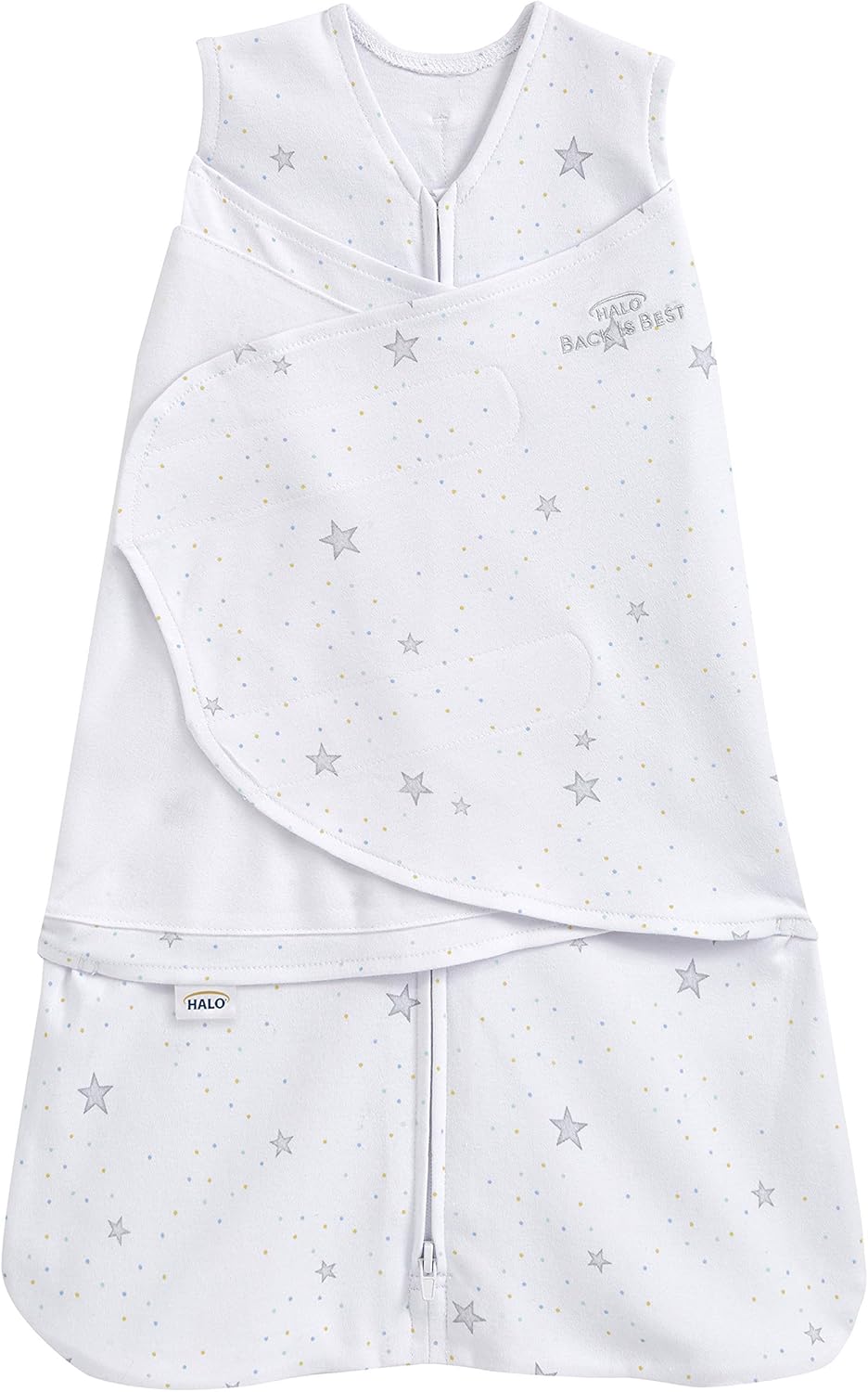 100% Cotton Sleepsack Swaddle, 3-Way Adjustable Wearable Blanket, TOG 1.5, Stardust, Newborn (Pack of 1)