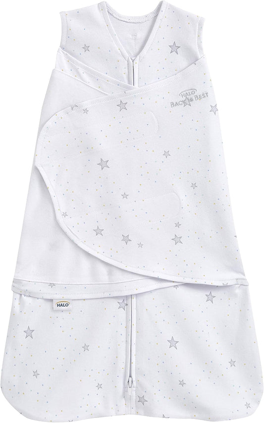 100% Cotton Sleepsack Swaddle, 3-Way Adjustable Wearable Blanket, TOG 1.5, Stardust, Newborn (Pack of 1)
