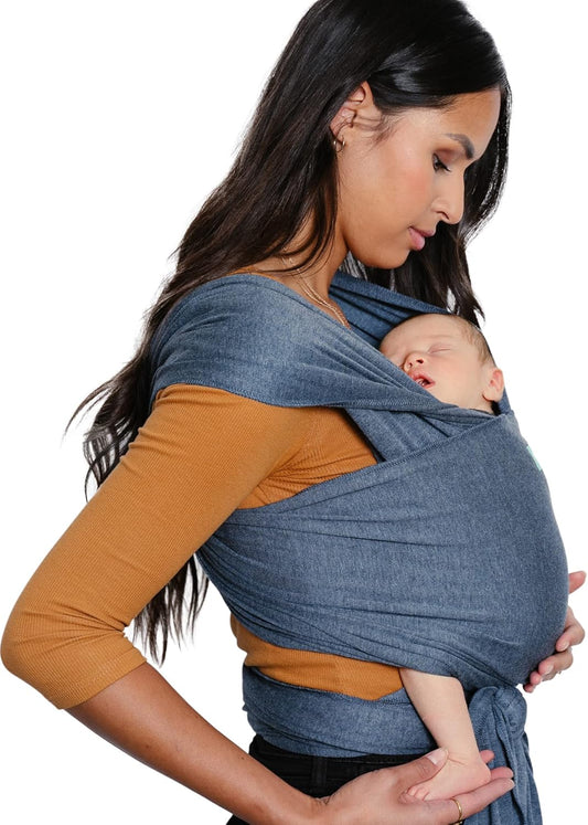 Wrap Baby Carrier | Evolution | Baby Wrap Carrier for Newborns & Infants | #1 Baby Wrap | Baby Gift | Keeps Baby Safe & Secure | Adjustable for All Body Types | Perfect for Mom & Dad | Denim