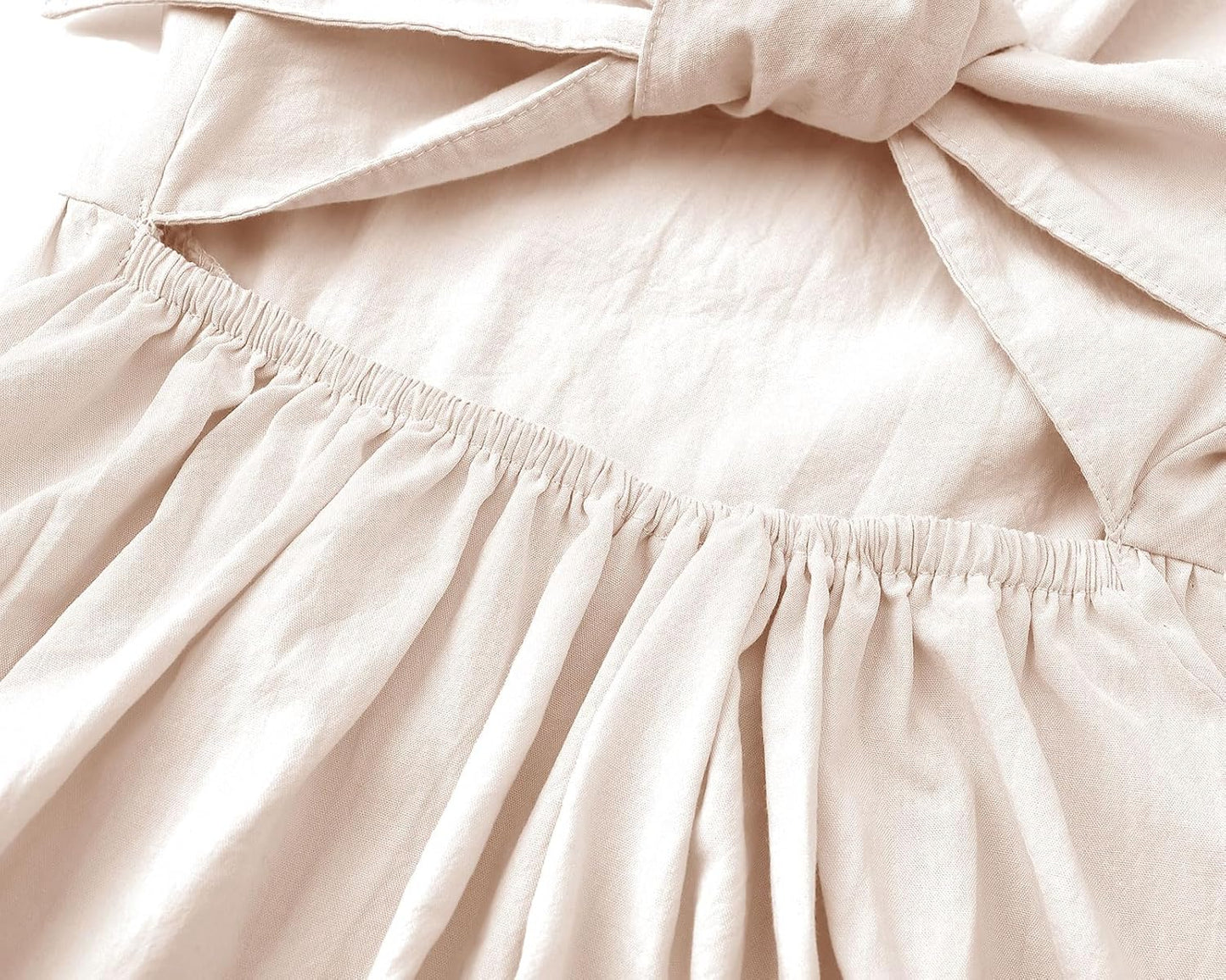 Toddler Girls Dress Cotton Linen Ruffle Backless Sleeveless Kids Casual Party Dresses