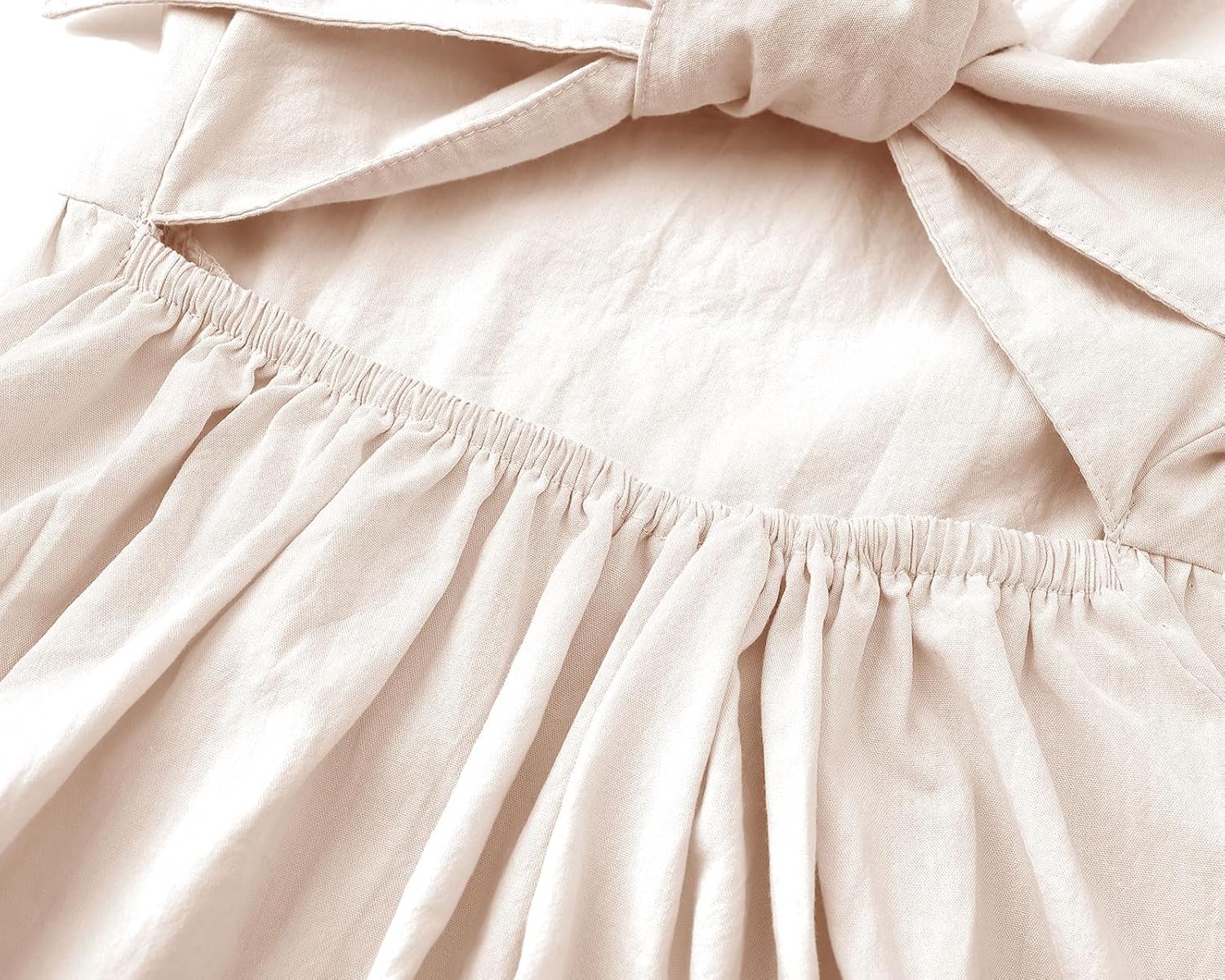 Toddler Girls Dress Cotton Linen Ruffle Backless Sleeveless Kids Casual Party Dresses