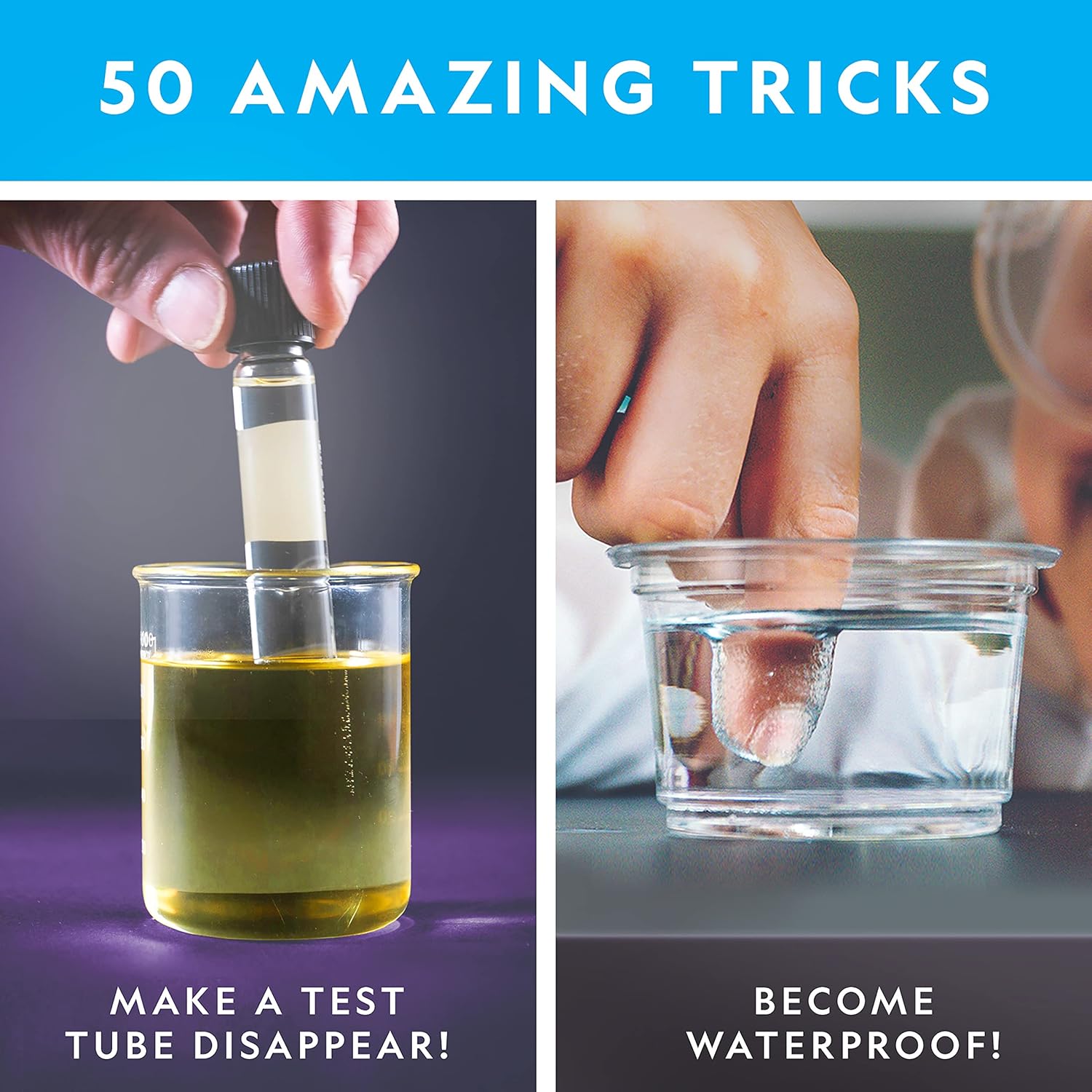 Science Magic Kit – Science Kit for Kids with 50 Unique Experiments and Magic Tricks, Chemistry Set and STEM Toy, a Great Gift for Boys and Girls