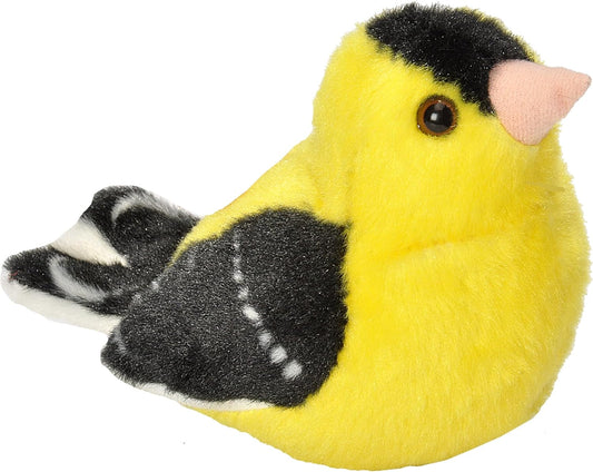 18223 Audubon Birds American Goldfinch Plush with Authentic Bird Sound, Stuffed Animal, Bird Toys for Kids and Birders