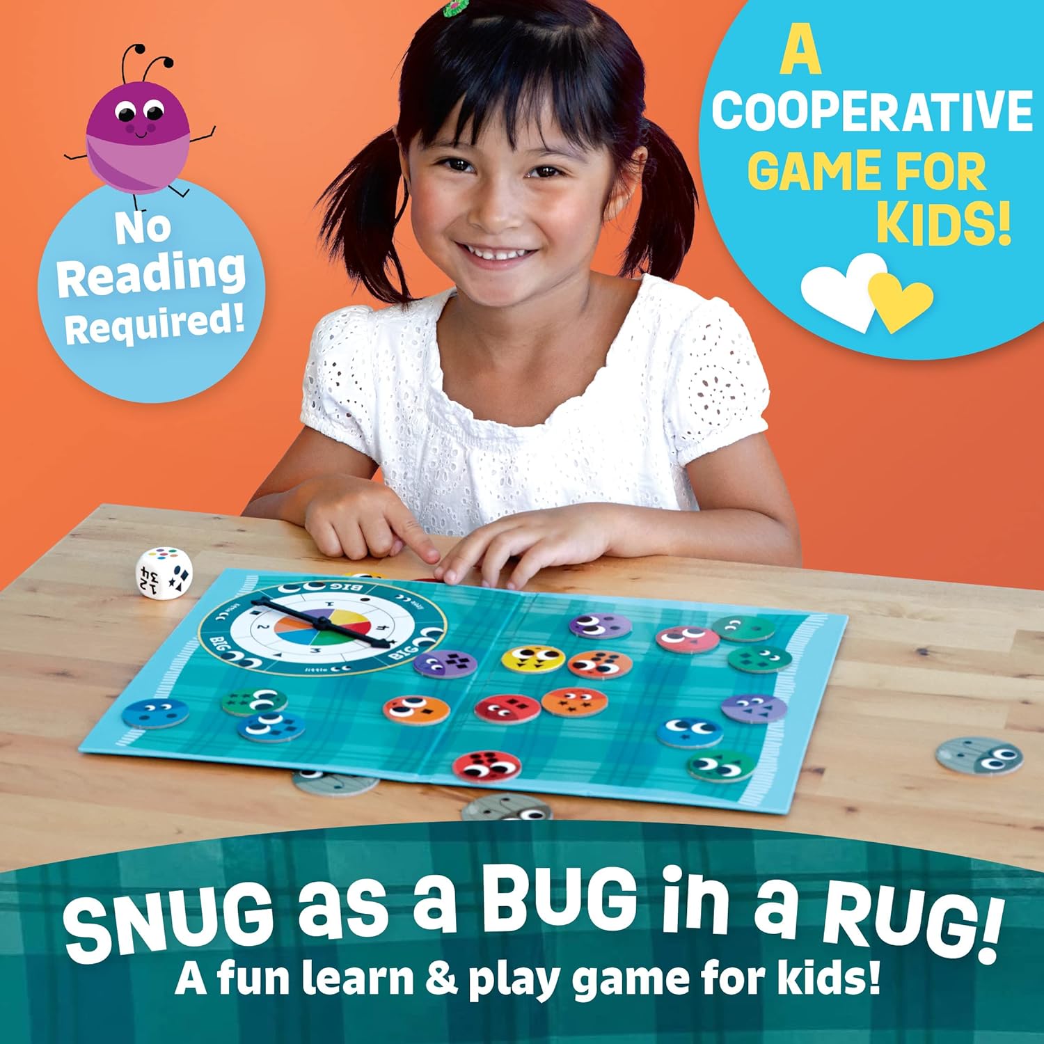 Snug as a Bug in a Rug Award Winning Cooperative Preschool Skills Builder Game for 2 to 4 Kids Ages 3+