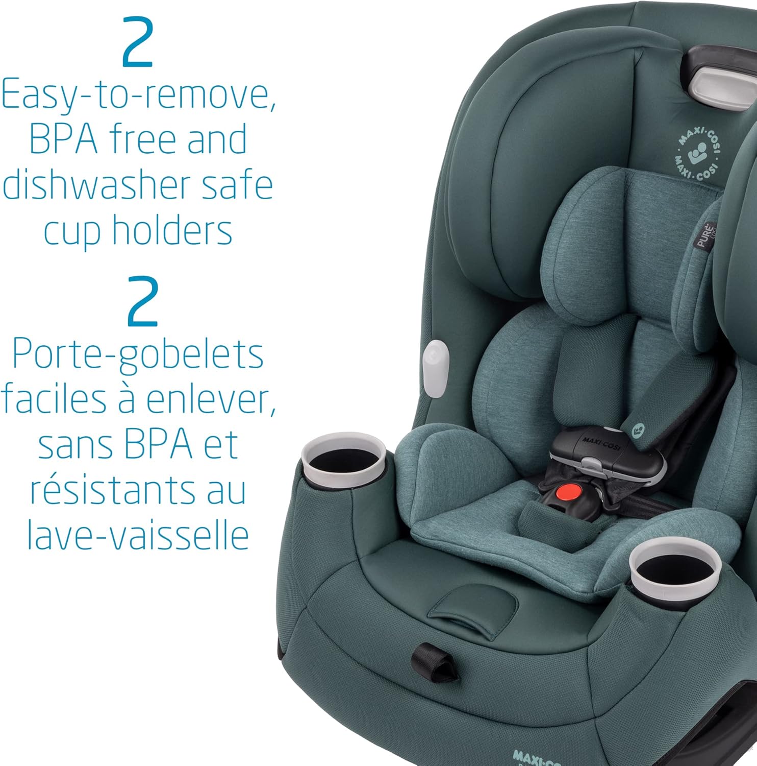 Pria All-In-One Car Seat, 3In1, Convertible from Infant to Toddler, Rear and Forward Facing, Booster Mode, Washable Seat Cover, Essential Green