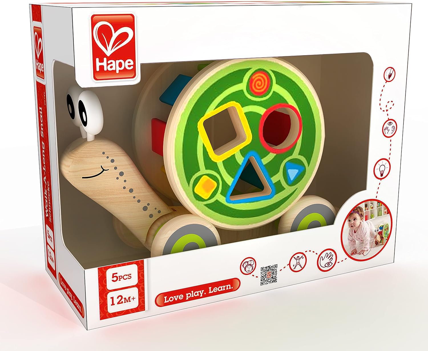 Walk-A-Long Snail Toddler Wooden Pull Toy
