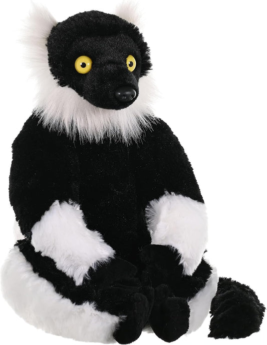 Lemur Plush Stuffed Animal Toy, Gifts for Kids, Black and White, 12 Inches