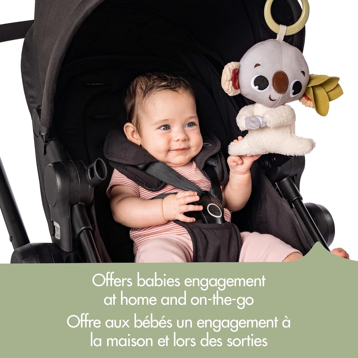 Boho Chic Koala Rattle – EARTHY DESIGN Plush Baby Toy with UNIVERSAL CLIP for Strollers, Bassinets, and Cribs, Encourages Exploration and Cognitive Development, for 0M+
