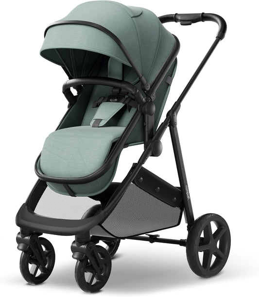 Wiz 2-In-1 Convertible Baby Stroller with Bassinet Mode, Foldable Infant Stroller with Reversible Seat and Large UPF 50+ Canopy