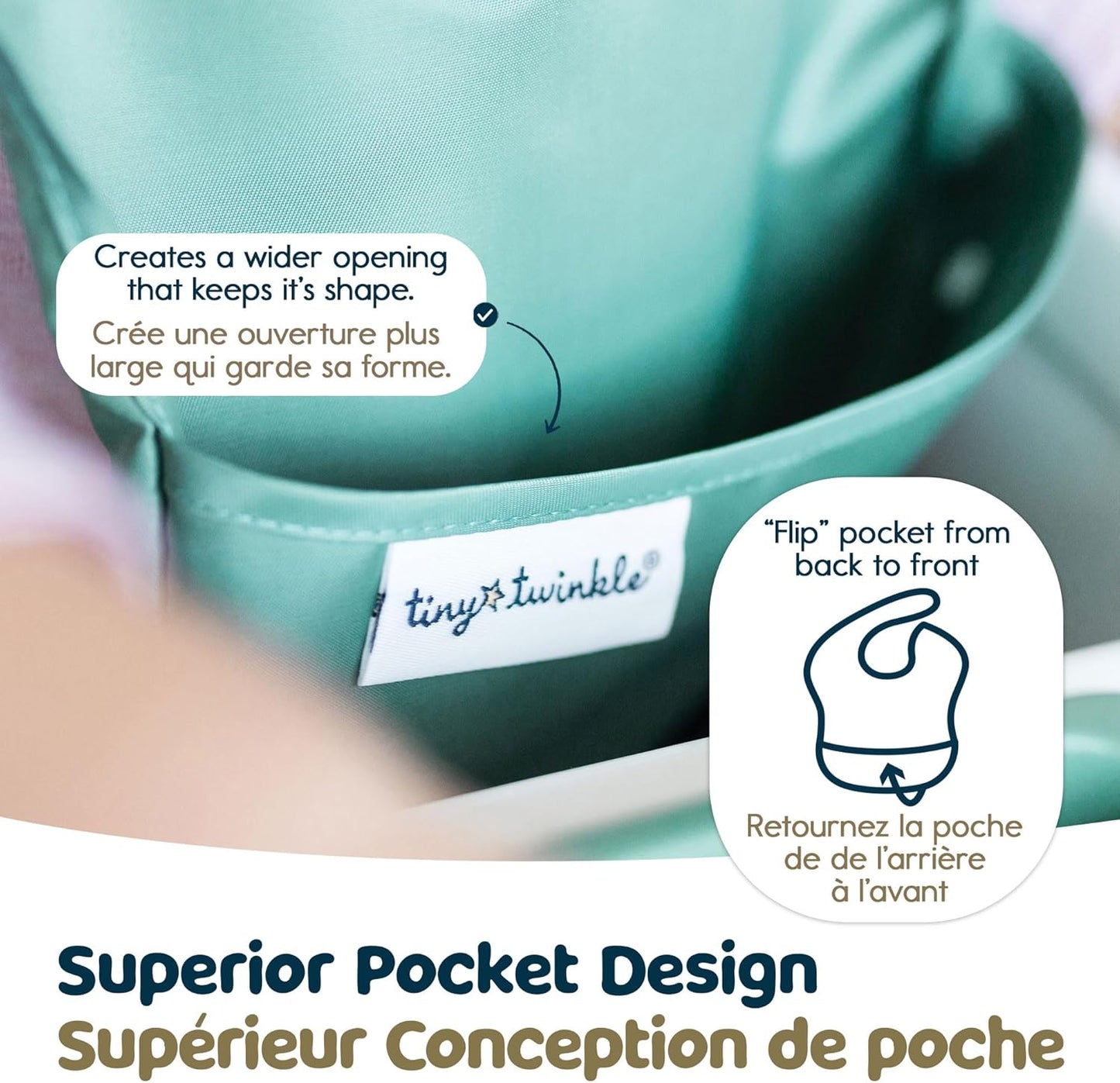 Mess-Proof Baby Bib - Waterproof Bib for Baby Boy or Girl - Machine Washable - Adjustable Closure - PVC, BPA, & Phthalate Free - Great for Travel - Baby Food Bibs, Space